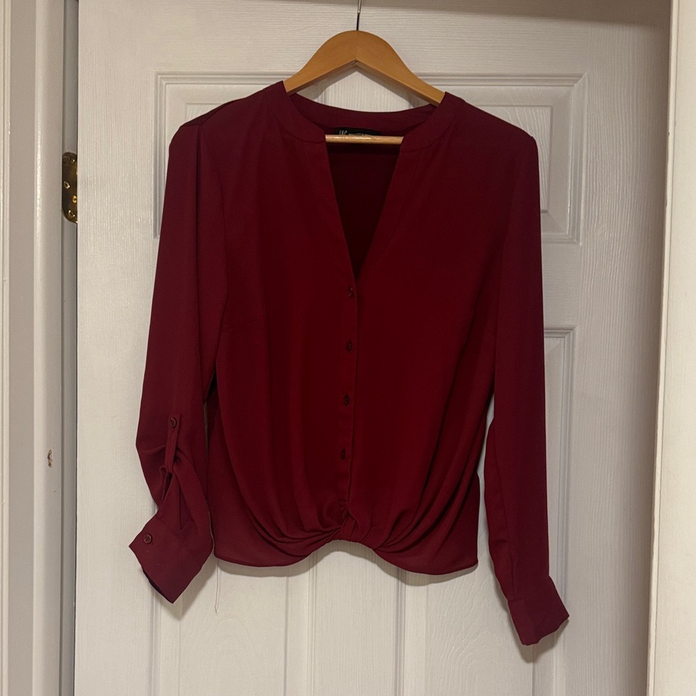 INC International Concepts Deep Red Blouse